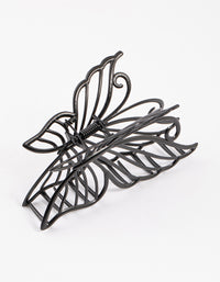 Coated Black Detail Butterfly Claw Clip - link has visual effect only