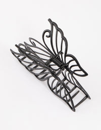 Coated Black Detail Butterfly Claw Clip - link has visual effect only