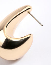 Gold Midi Pear Hoop Earrings - link has visual effect only