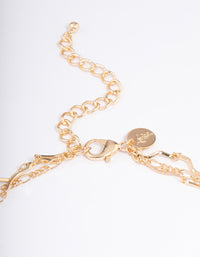 Gold Triple Layered Wave Chain Necklace - link has visual effect only