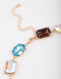 Gold Large Chunky Mixed Stone Necklace - link has visual effect only
