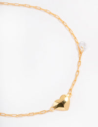 Gold Plated Sterling Silver Heart & Charm Bracelet - link has visual effect only