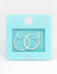 Sterling Silver Chain Hoop Earrings - link has visual effect only