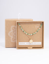 Gold Bead & Coin Layered Necklace - link has visual effect only