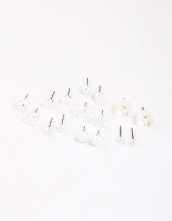 Gold Garden Mixed Stud Earrings 8-Pack