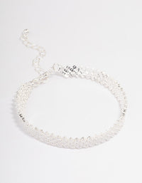 Silver Plated Round Stone Diagonal Tennis Bracelet - link has visual effect only