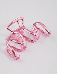 Coated Pink Metallic Swirl Hair Claw Clip - link has visual effect only