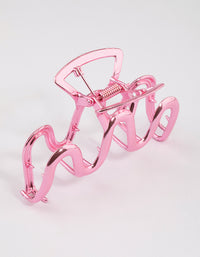 Coated Pink Metallic Swirl Hair Claw Clip - link has visual effect only