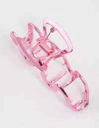 Coated Pink Metallic Swirl Hair Claw Clip - link has visual effect only