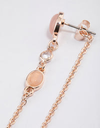 Rose Gold Chain Thread Through Rose Quartz Earrings - link has visual effect only