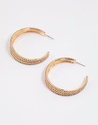 Gold Triple Illusion Statement Hoop Earrings - link has visual effect only