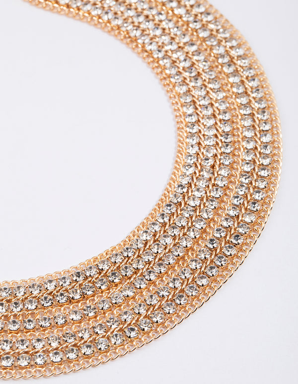 Gold Cup Chain Layered Choker