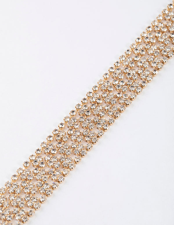 Gold Ultra Bling Cup Chain Bracelet