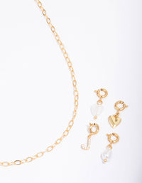 Letter 'J' Gold Plated Initial Customisable Charm Necklace - link has visual effect only