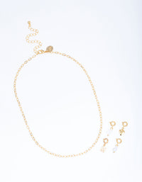 Letter 'M' Gold Plated Initial Customisable Charm Necklace - link has visual effect only