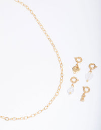 Letter 'E' Gold Plated Initial Customisable Charm Necklace - link has visual effect only