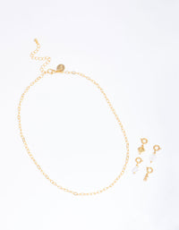 Letter 'E' Gold Plated Initial Customisable Charm Necklace - link has visual effect only