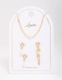 Letter 'E' Gold Plated Initial Customisable Charm Necklace - link has visual effect only