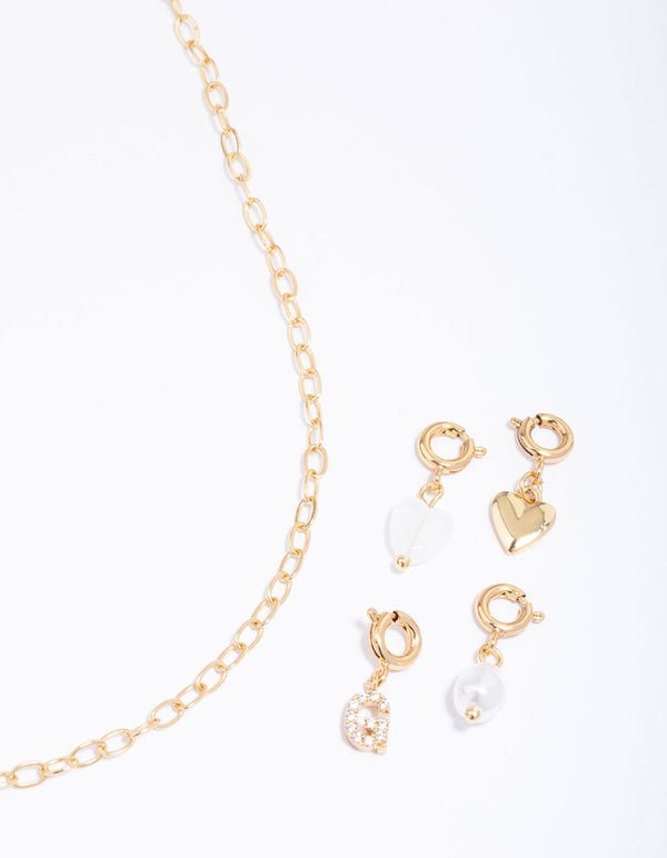 Letter 'G' Gold Plated Initial Customisable Charm Necklace