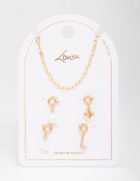 Letter 'L' Gold Plated Initial Customisable Charm Necklace - link has visual effect only