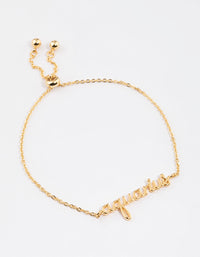 Gold Plated Aquarius Script Bracelet - link has visual effect only