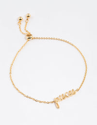 Gold Plated Pisces Script Bracelet - link has visual effect only