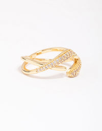 Gold Plated Pave Interlaced Ring - link has visual effect only