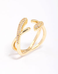 Gold Plated Pave Interlaced Ring - link has visual effect only