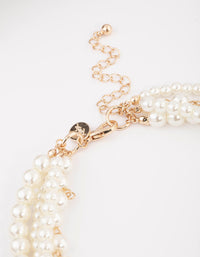 Gold Multirow Mixed Pearl Necklace - link has visual effect only