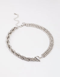 Silver Half Twisted Chain & Diamante Necklace - link has visual effect only