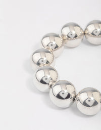 Rhodium Round Ball Stretch Bracelet - link has visual effect only