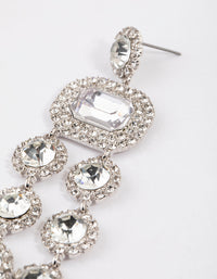 Rhodium Diamante Statement Layered Drop Earrings - link has visual effect only