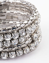 Rhodium Chunky Diamante Chain Wrapped Bracelet - link has visual effect only