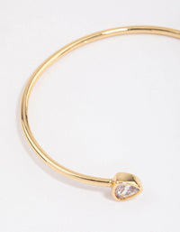 Gold Plated Triangle Cubic Zirconia Open Cuff - link has visual effect only