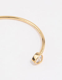 Gold Plated Triangle Cubic Zirconia Open Cuff - link has visual effect only