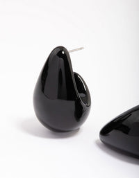 Black Bubble Drop Stud Earrings - link has visual effect only