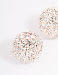 Rose Gold Pave Dome Ball Stud Earrings - link has visual effect only