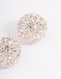 Rose Gold Pave Dome Ball Stud Earrings - link has visual effect only