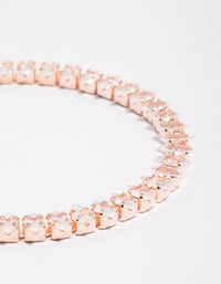 Rose Gold Cubic Zirconia Navette Tennis Bracelet - link has visual effect only