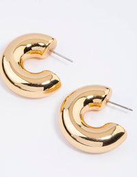 Gold Plated Inflated Classic Hoop Earrings - link has visual effect only