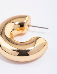 Gold Plated Inflated Classic Hoop Earrings - link has visual effect only