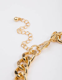Gold Plated Chunky Curb Flower Necklace - link has visual effect only