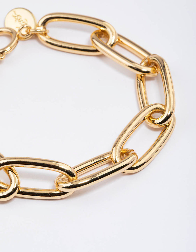 Gold Plated Classic Oval Link Bracelet