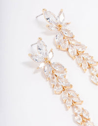 Gold Graduating Cubic Zirconia Drop Earrings - link has visual effect only