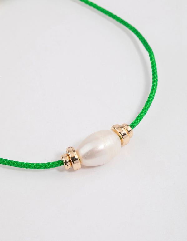 Fabric Simple Pearl Pendant Bracelet