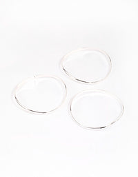 Silver Plated Brass Irregular Smooth Bracelet Pack - link has visual effect only