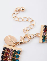 Gold Multi-Row Cup Chain Bracelet - link has visual effect only