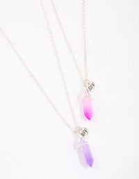 Silver Pink & Purple Crystal Necklace Pack - link has visual effect only