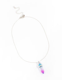 Silver Blue & Lilac Tone Crystal Pendant Necklace - link has visual effect only