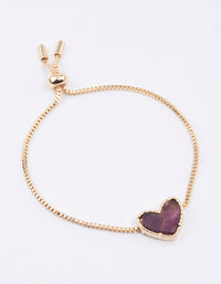 Gold Amethyst Heart Toggle Bracelet - link has visual effect only